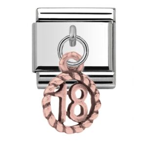 Rose Gold 18 Drop Charm 29477RS