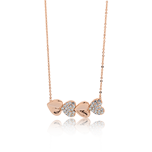 Matisse Rose Gold Hearts Necklace 20129