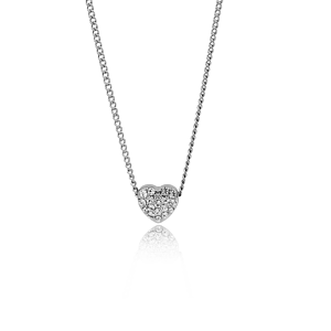 Matisse Silver Pave Heart Necklace 20257