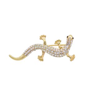 Matisse Yellow Gold Gecko Brooch  26023