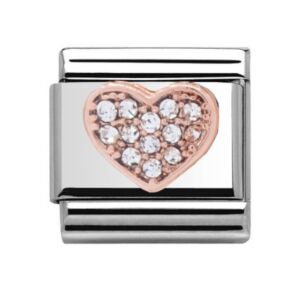 Charmlinks Heart Stone Silver Rose Gold Charm