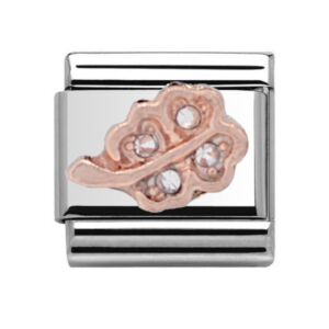 Charmlinks Four Leaf Clover Silver Rose Gold Charm 29493RS