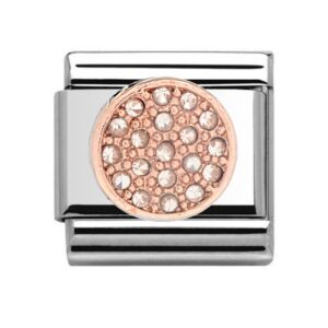 Charmlinks Pave Ball Silver Rose Gold Charm 29507RS