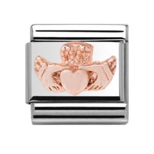 Charmlinks Claddagh Silver Rose Gold Charm 29509RS