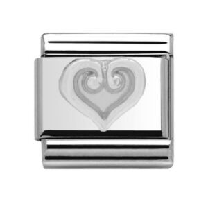 Charmlinks Heart Shape Silver Charm 29518SS