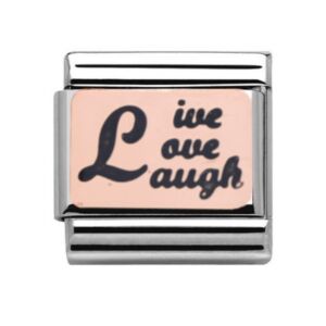 Charmlinks Live Laugh Love Silver Rose Gold Charm