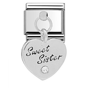 Charmlinks Sweet Sister Silver Charm 29529SS