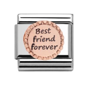 Charmlinks Best Friends Forver Silver Rose Gold Charm 29532RS