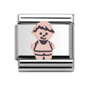 Charmlinks Little Boy Silver Rose Gold Charm 29536RS