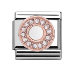 Charmlinks Circular Multi Stones Silver Rose Gold Charm 29540RS