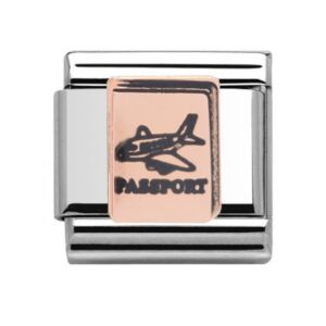 Charmlinks Passport Silver Rose Gold Charm 29543RS