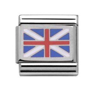 Charmlinks Union Jack Flag Silver Charm 29555SS