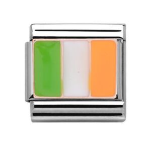 Charmlinks Ireland Flag  Yellow Gold Silver Charm 29556GS