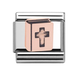 Charmlinks Bible Silver Rose Gold Charm 29557RS
