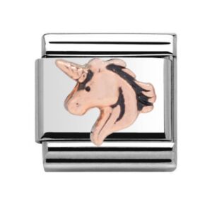 Charmlinks Unicorn Silver Rose Gold Charm 29559RS