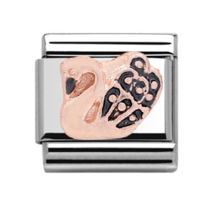 Charmlinks Swan Silver Rose Gold Charm 29560RS
