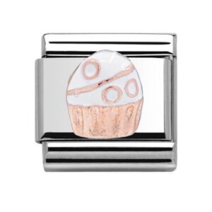 Charmlinks Cupcake Silver Rose Gold Charm 29562RS