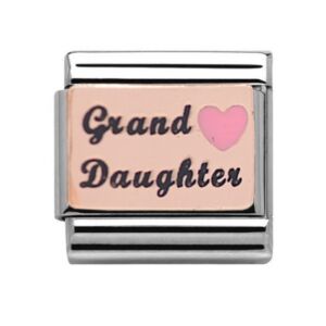 Charmlinks Grand Daughter Silver Rose Gold Charm 29568RS