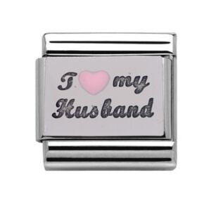 Charmlinks I Love My Husband Silver Rose Gold Charm 29570RS