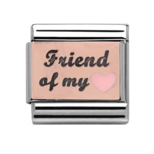 Charmlinks Friend of my Heart Silver Rose Gold Charm 29571RS