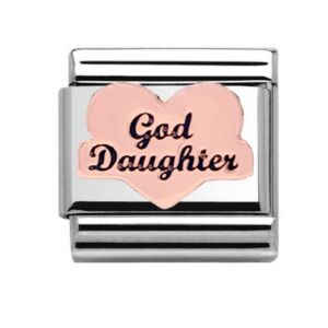 Charmlinks God Daughter Silver Rose Gold Charm 29580RS