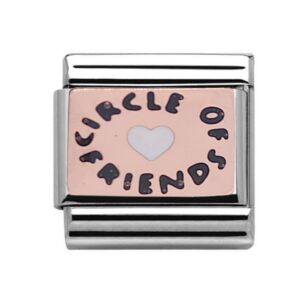 Charmlinks Circle of Friends Silver Rose Gold Charm 29118RS
