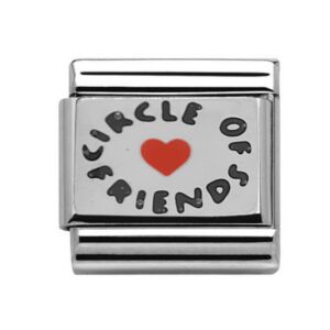 Charmlinks Silver Circle of Friends Heart Charm 29118SS