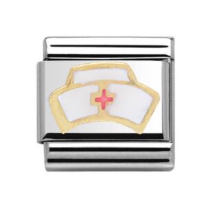 Charmlinks Nurses Cap Silver Gold Charm 29106YS