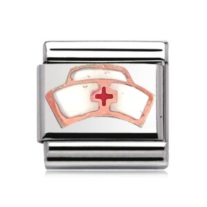 Charmlinks Nurses Cap Silver Rose Gold Charm 29106RS