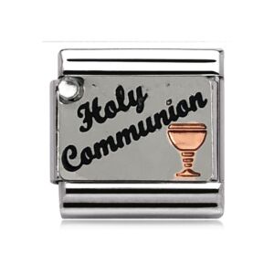 Charmlinks Holy Communion Silver Rose Gold Charm