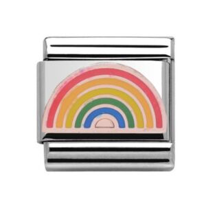 Charmlinks Rainbow Silver Rose Gold Charm 29587RS