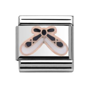 Charmlinks Ballet Shoes Silver Rose Gold Charm 29590RS