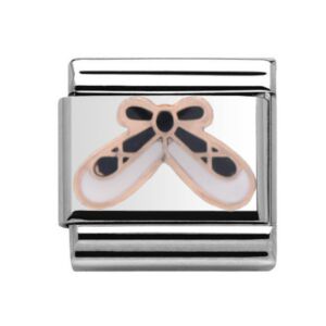 Charmlinks Irish Dancing Shoes Silver Rose Gold Charm 29111RS