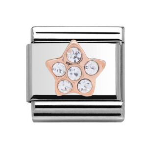Charmlinks Star Stone Silver Rose Gold Charm 29113RS