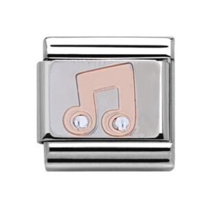 Charmlinks Music Symbol Silver Rose Gold Charm 29117RS