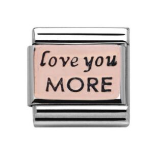 Charmlinks Love You MORE Silver Rose Gold Charm 29132RS