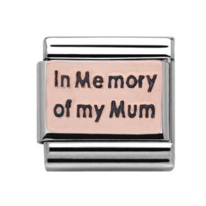 Charmlinks In Memory of my Mum Silver Rose Gold Charm 29133RS