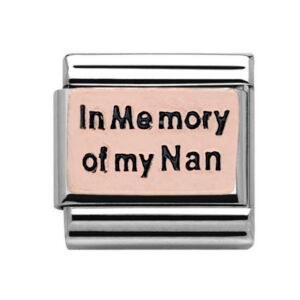 Charmlinks In Memory of my Nan Silver Rose Gold Charm 29135RS