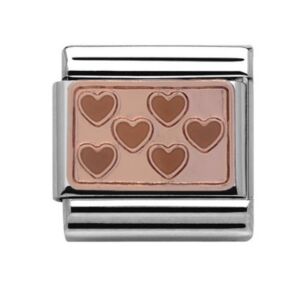 Charmlinks Multi Hearts Silver Rose Gold Charm 29136RS