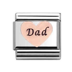 Charmlinks Dad Silver Rose Gold Charm 29137RS
