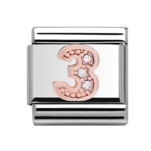 Charmlinks 3 Silver Rose Gold Charm 29147RS