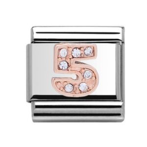 Charmlinks 5 Silver Rose Gold Charm 29149RS