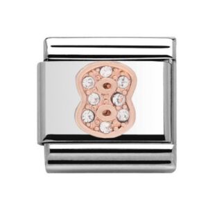 Charmlinks 8 Silver Rose Gold Charm 29152RS
