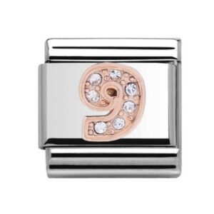 Charmlinks 9 Silver Rose Gold Charm 29153RS