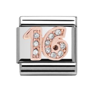 Charmlinks 16 Silver Rose Gold Charm 29154RS