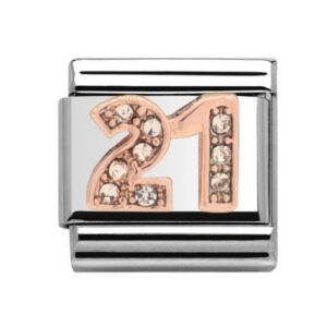 Charmlinks 21 Silver Rose Gold Charm 29156RS