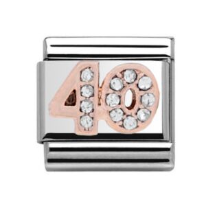 Charmlinks 40 Silver Rose Gold Charm 29158RS