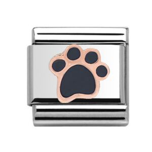 Charmlinks Paw Print Silver Rose Gold Charm 29170RS