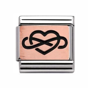 Charmlinks Infinity Heart Silver Rose Gold Charm 29174RS