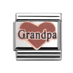 Charmlinks Granpda Silver Rose Gold Charm 29175RS